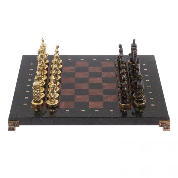 Шахматы бронзовые &amp;quot;Европейские&amp;quot; доска 32х32 см лемезит 125596
