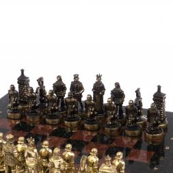 Шахматы бронзовые &amp;quot;Европейские&amp;quot; доска 32х32 см лемезит