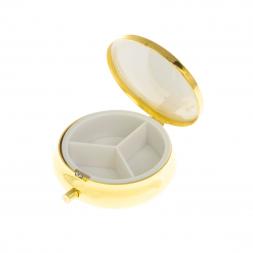 Таблетница на 3 отделения из камня офит цвет золото