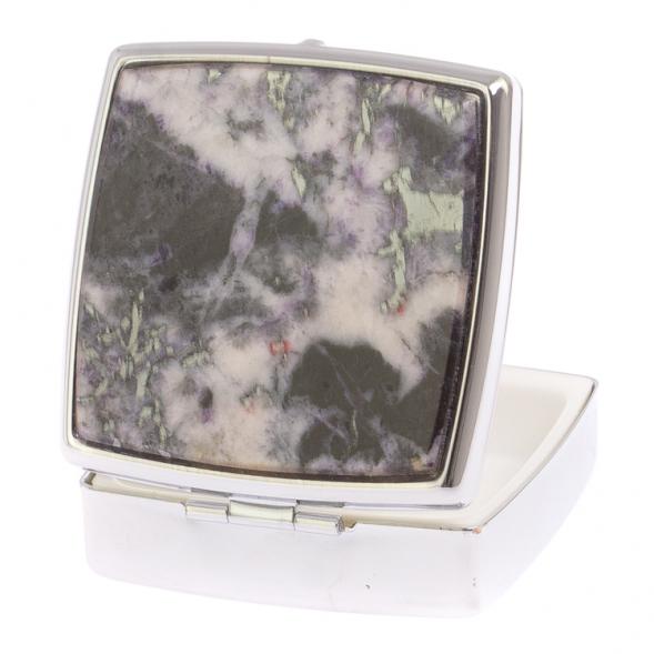 Таблетница на 2 отделения камень гетчеллит цвет серебро 126269