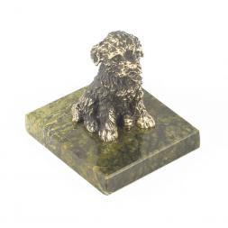 Статуэтка из бронзы и змеевика &amp;quot;Собачка средняя №7&amp;quot;