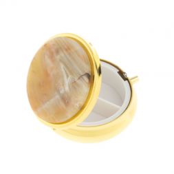 Таблетница на 3 отсека камень шайтанский переливт цвет золото