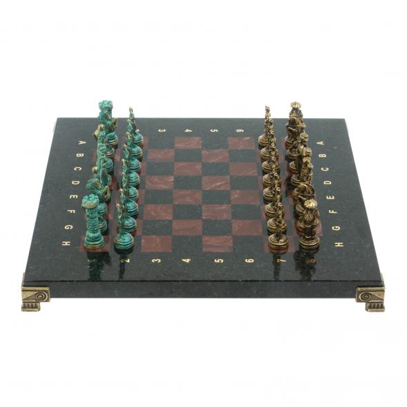 Шахматы &amp;quot;Рыцари&amp;quot; фигуры бронза / патина 28х28 см из лемезита 128216