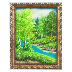 Картина &amp;quot;Летний пейзаж&amp;quot; рамка багет 15х20 см, каменная крошка