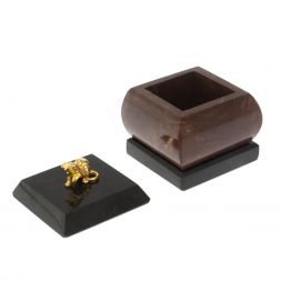 Шкатулка &amp;quot;Мышка&amp;quot; из камня лемезит 4,5х4,5х6 см