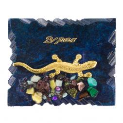 Магнит с ящерицей "Урал" синий