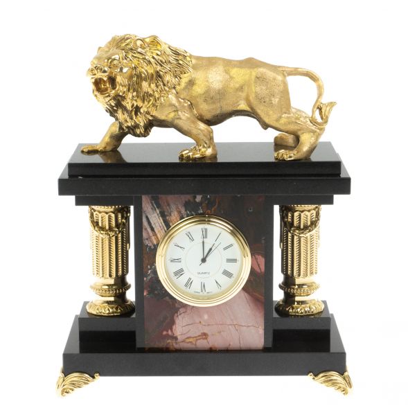 Часы &amp;quot;Лев&amp;quot; из яшмы 129277