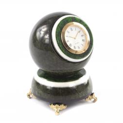 Настольные часы &amp;quot;Шар Антистресс&amp;quot; из темного змеевика 9,5 см