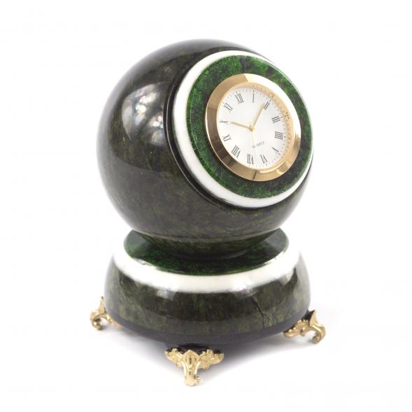 Настольные часы &amp;quot;Шар Антистресс&amp;quot; из темного змеевика 9,5 см 121398