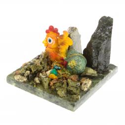 Сувенир &amp;quot;Петух с деньгами&amp;quot; камень змеевик